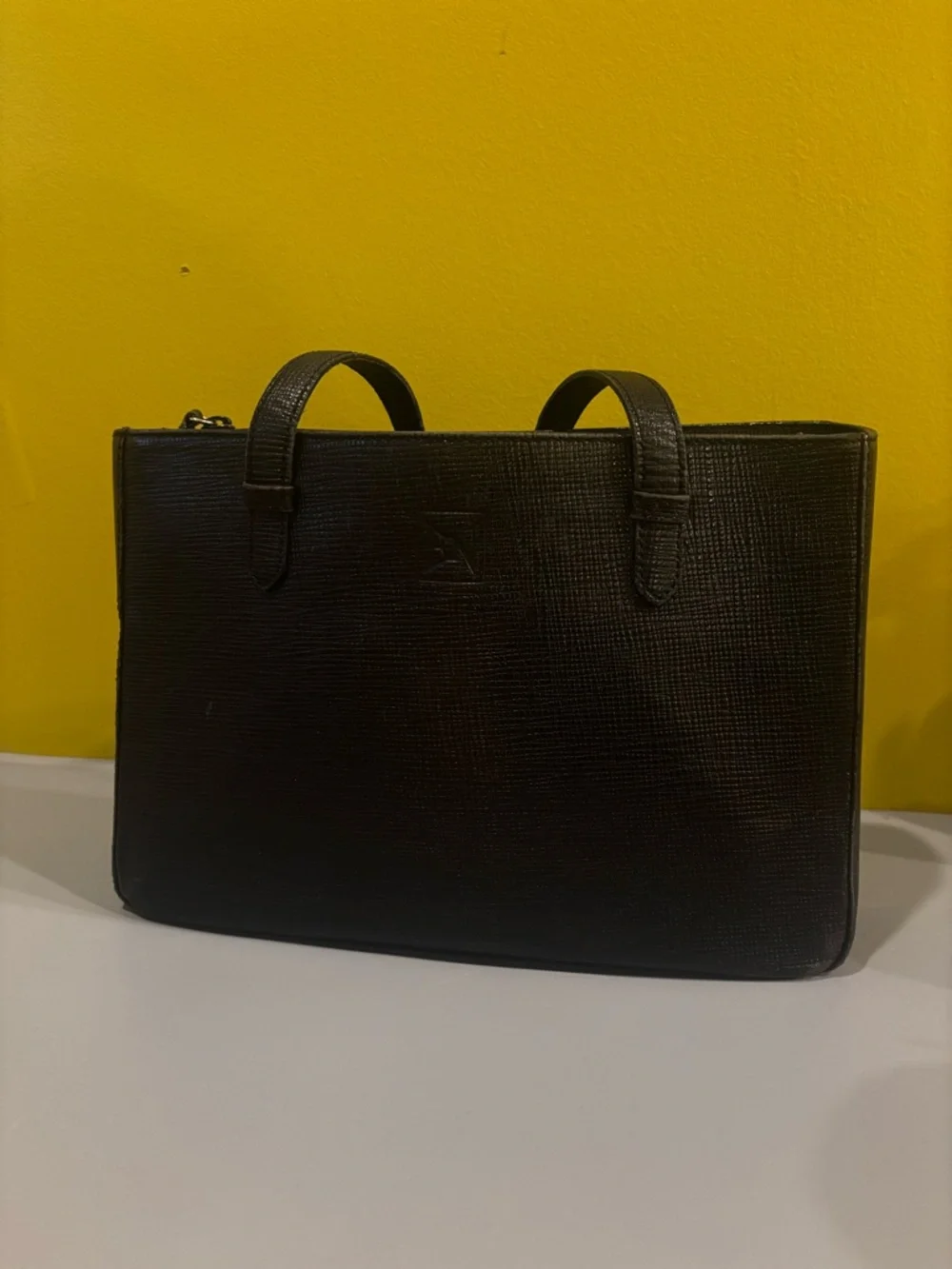 Black vegan Leather Tote Handbag
